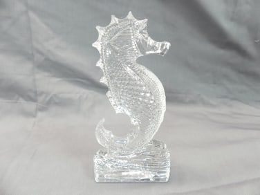 Vintage Signed Waterford Crystal Sea Horse