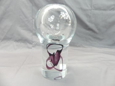 Vintage Czech Republic Art Glass Signed GH Roust