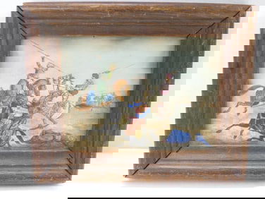 Antique Miniature Watercolor Principal People Middle Ages