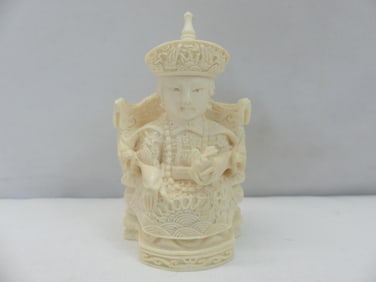 Hand Carved Antique Ivory Immortal Royal Emperor