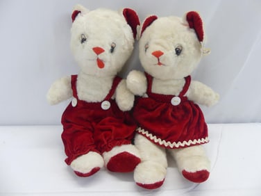 Vintage 1950's Pair of Cats by Character in Red Clothing