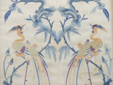 Antique 19c Chinese Fine Silk Embroidered Sleeve Bands