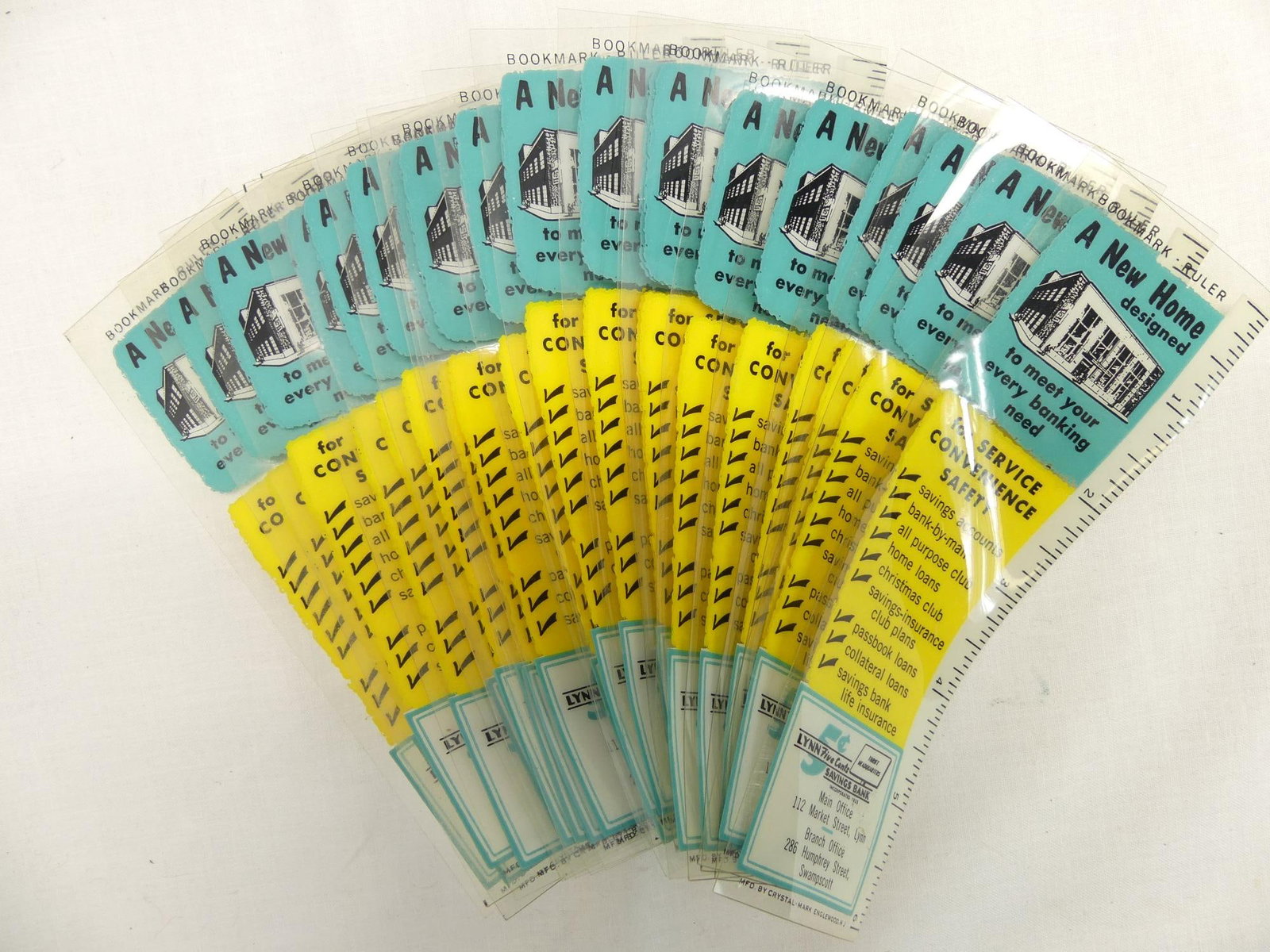 Lot of Vintage New Home Design & Lynn Savings Bank Rulers: see photo's