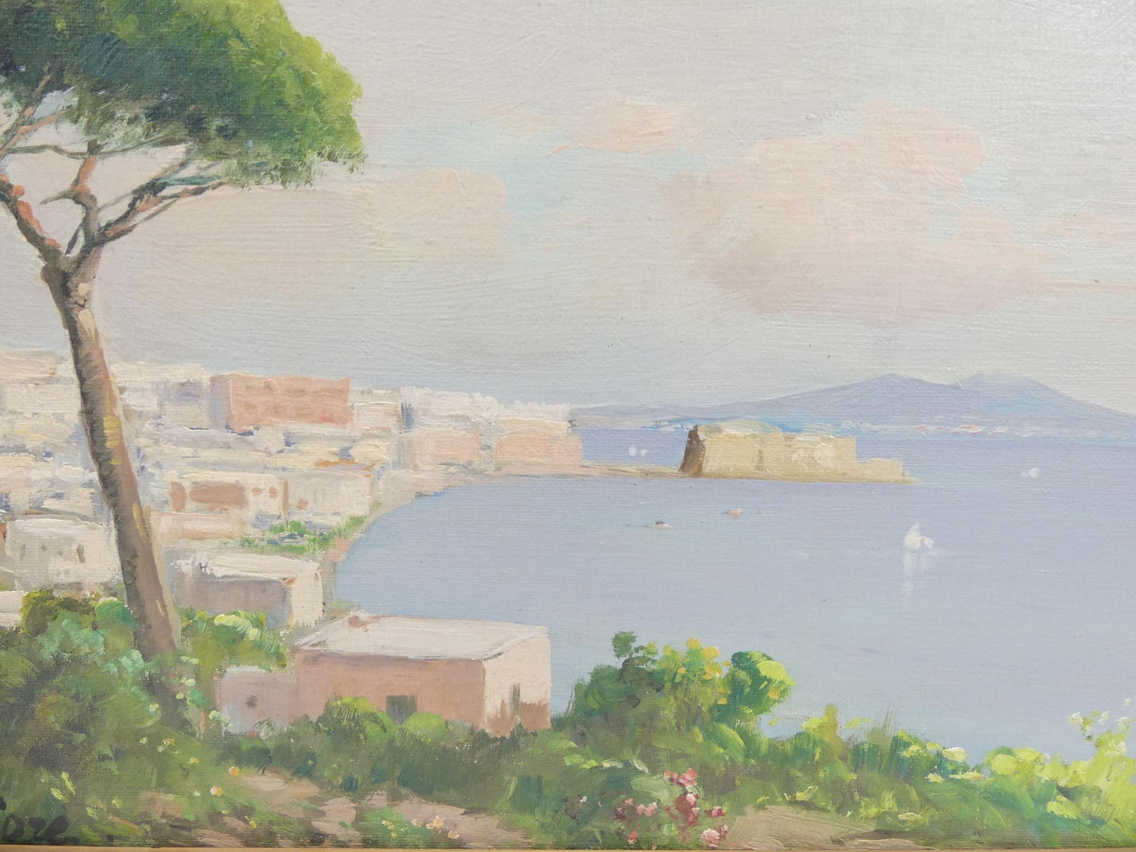 Vintage Signed A. Fiore (Joseph?) Seaside on Canvas (1 of 4)