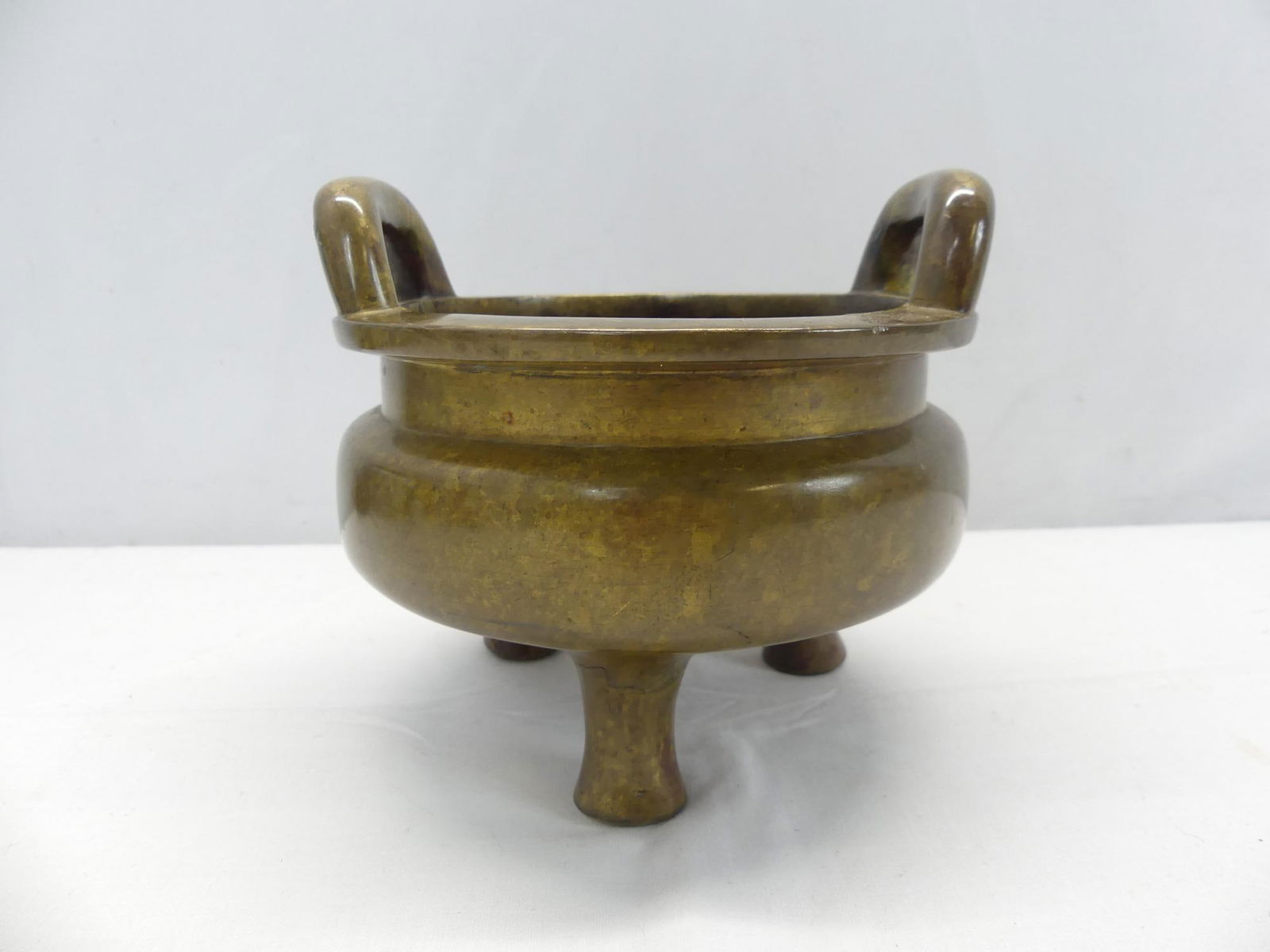 Antique 17c/18c Signed Dble Handle Chinese Bronze Censer (1 of 7)