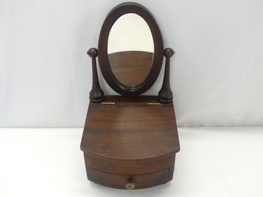 Great Antique Miniature Dresser Top Vanity Mirror Jewelry Box
