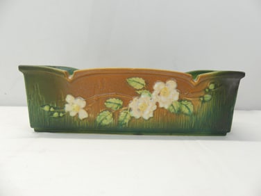 Vintage Roseville Pottery White Rose Planter Box 382-9