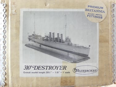 Vintage 310 Destroyer Bluejacket Model Ship in original Box