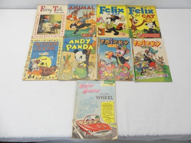Lot of 9 Vintage Comics, Fairy Tale, Mother Goose, Animal