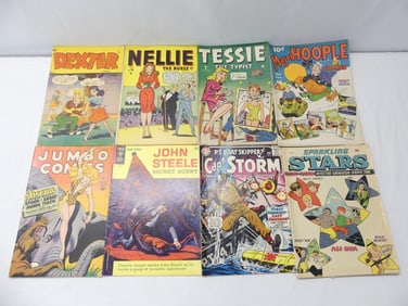 Lot of 8 Vintage Comics, Jumbo, John Steele, Stars, Dexter