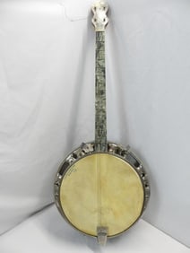 Vintage Regal Banjo Green Marbleized Veneer & Carry Case
