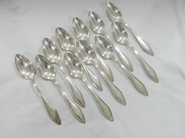 Lot of 11 Antique 1912 Sterling Silver Spoons, 236 Grams