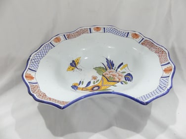 Antique French Faience Bowl, Signed