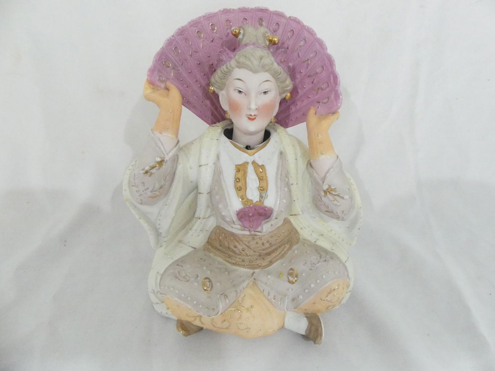 Antique German Bisque Lady Nodder, Earthquake Prediction: approx. 6 1/4, see photo's