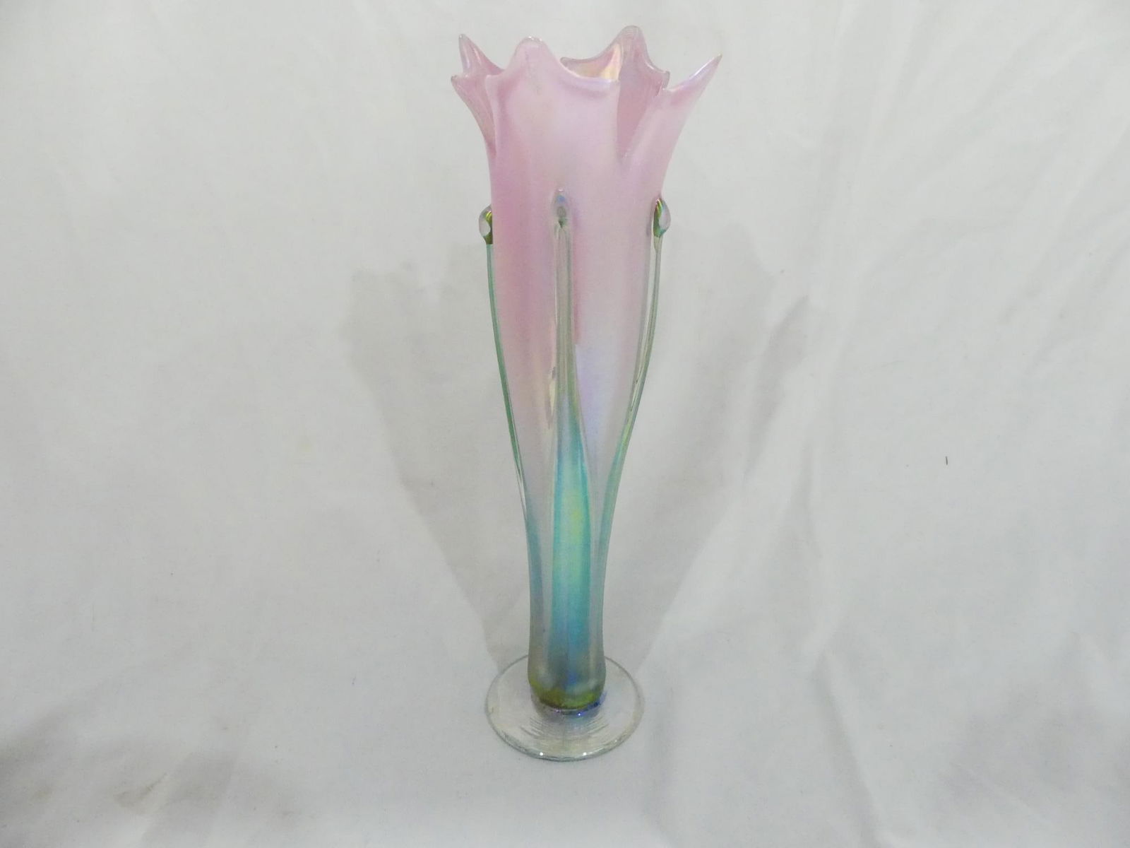 Signed Ron Mynatt Studio Art Opalescent Hand Blown Vase (1 of 6)