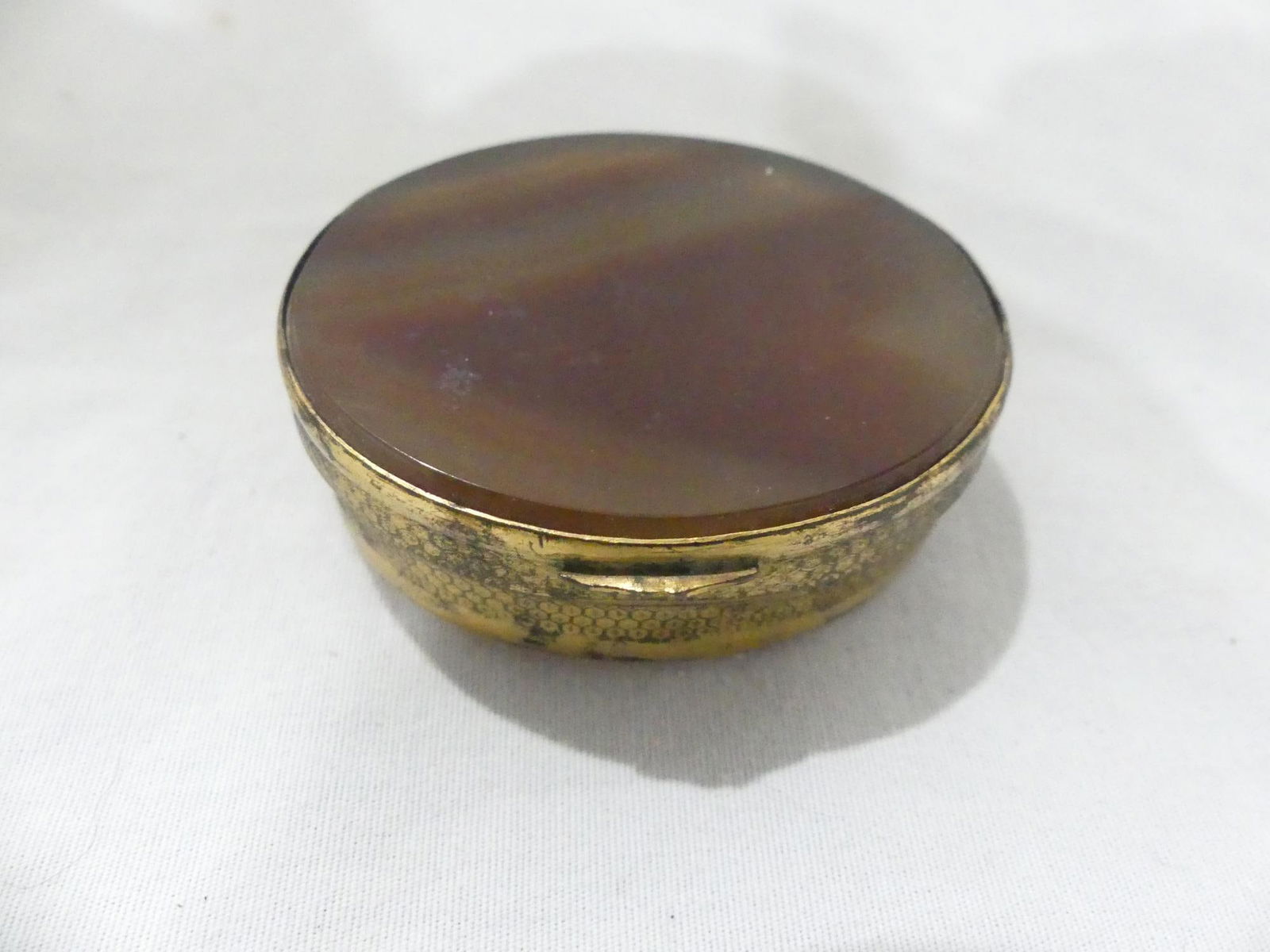 Victorian Agate Tiny Box with Gold Tone Frame (1 of 5)