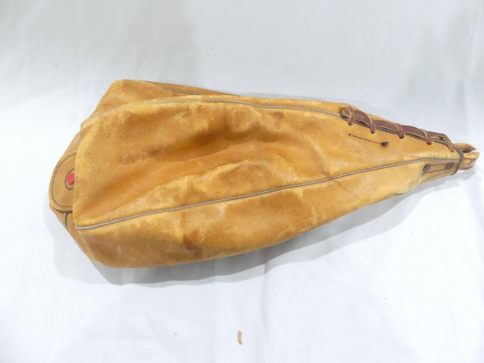Vintage JC Higgins Brown Leather Punching Bag (1 of 4)