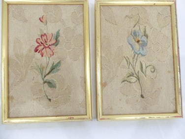 Pair of Antique French Needlework Le Cadre D'Aubusson