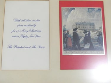 Framed White House "Nixon" Christmas Card