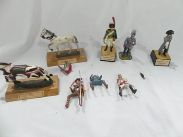 Lot of 7 Made in Spain Lead Soldiers, 2 Horses 5 Soldiers