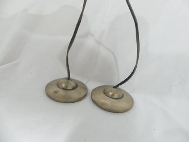 Vintage Tibetan Tingsha Cymbal Bells on Leather Strap