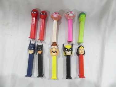 Lot of 10 Vintage Action Figure & Other Pez Despensers