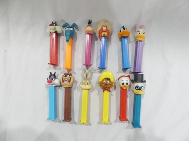 Lot of 12 Vintage Disney & Cartoon Pez Despensers