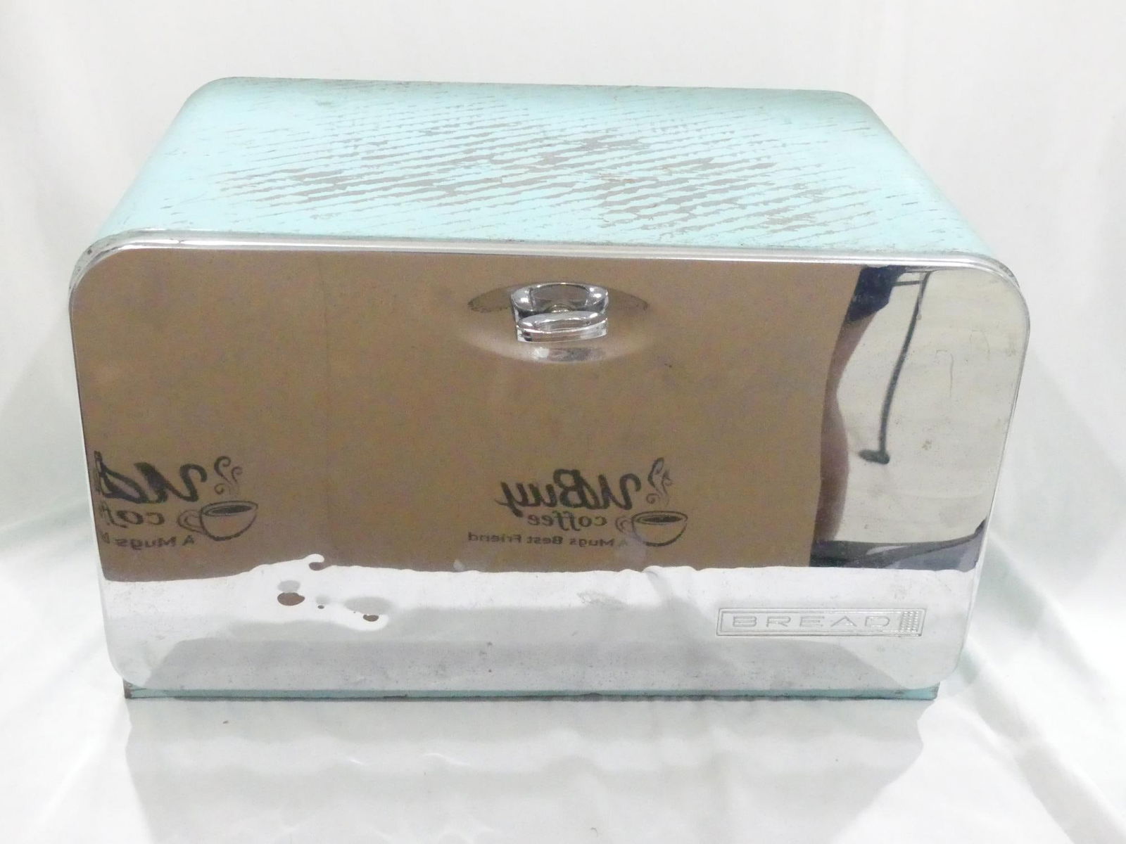 Vintage 1930/40's Aqua Blue Bread Box (1 of 8)