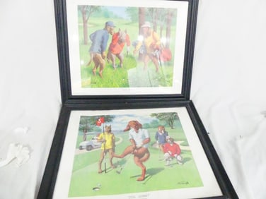 Pair of Vintage Author Sarnoff Dog Prints, Tuff Ruff & Dog Gonnit