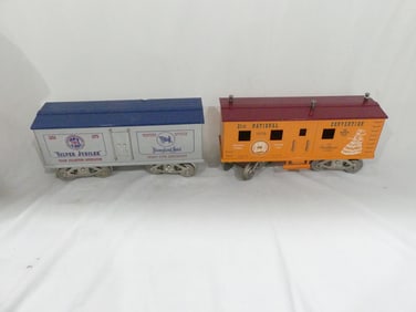 Vintage McCoy MFG Wide Gauge Metal Trains some in boxes