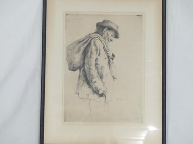 Antique William Auerbach-Levy Original Artist Proof Etching