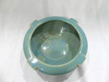 Vintage Arts & Crafts Green Pottery Bowl