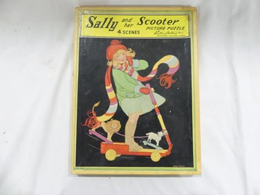 Rare Vintage Parker Brothers Sally & Her Scooter 4 Puzzle Set