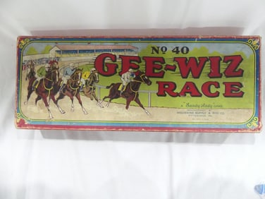 Antique 1920's Gee-Wiz Horse Race Game in Original Box