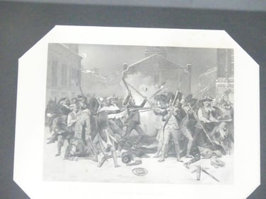 Antique 1857 Boston Massacre Antique Engraving