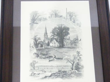 Antique 1874 Boston Suburbs Original Print by W. Cullen Bryant