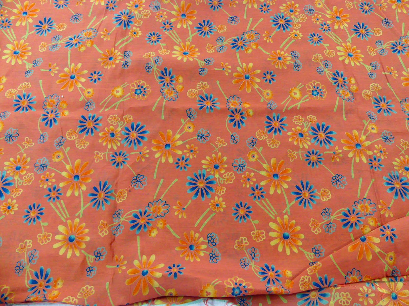 Vintage Lightweight Brown Floral Fabric (1 of 3)