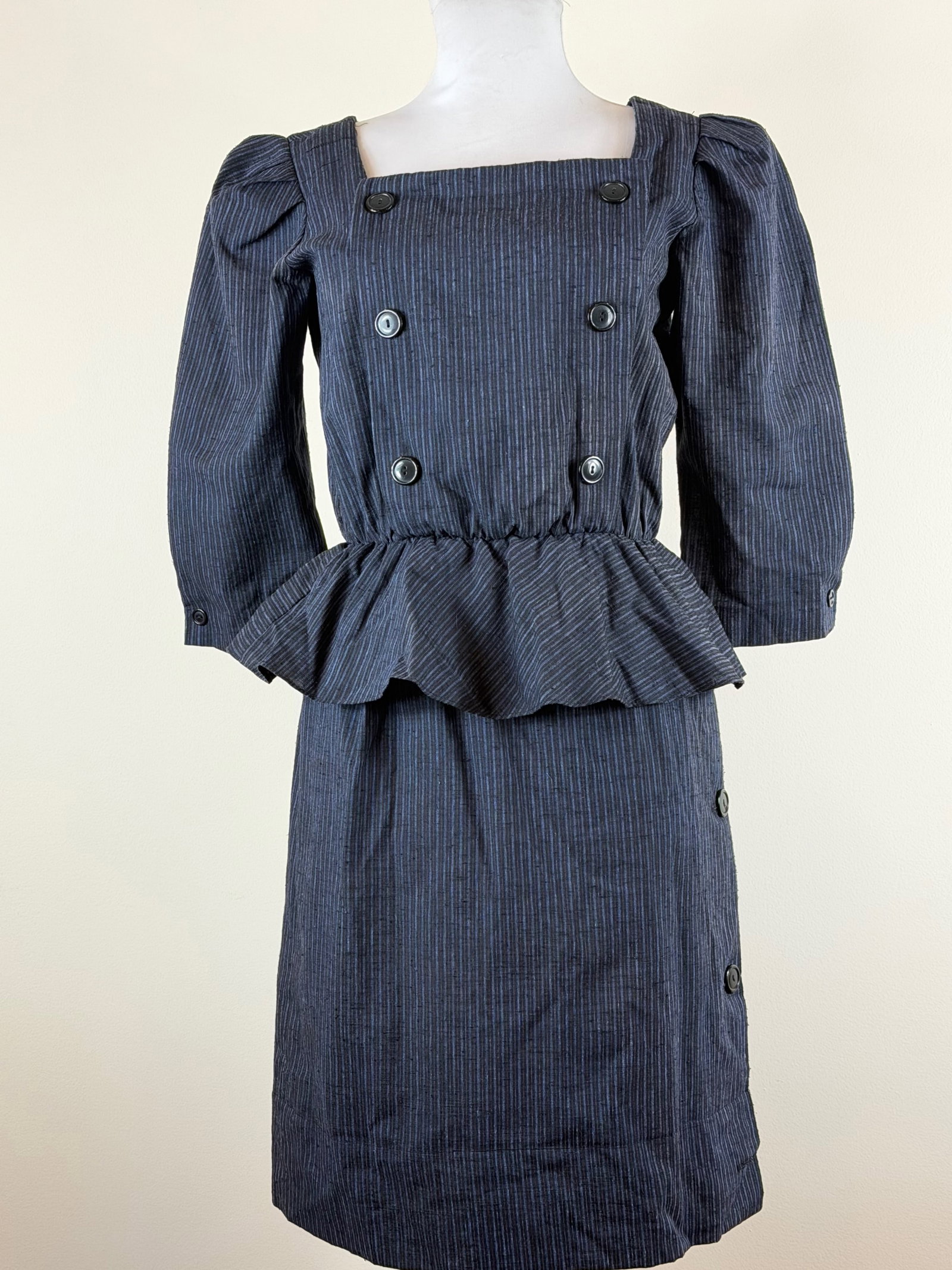 Vintage 1980s Striped Button Dress (1 of 8)