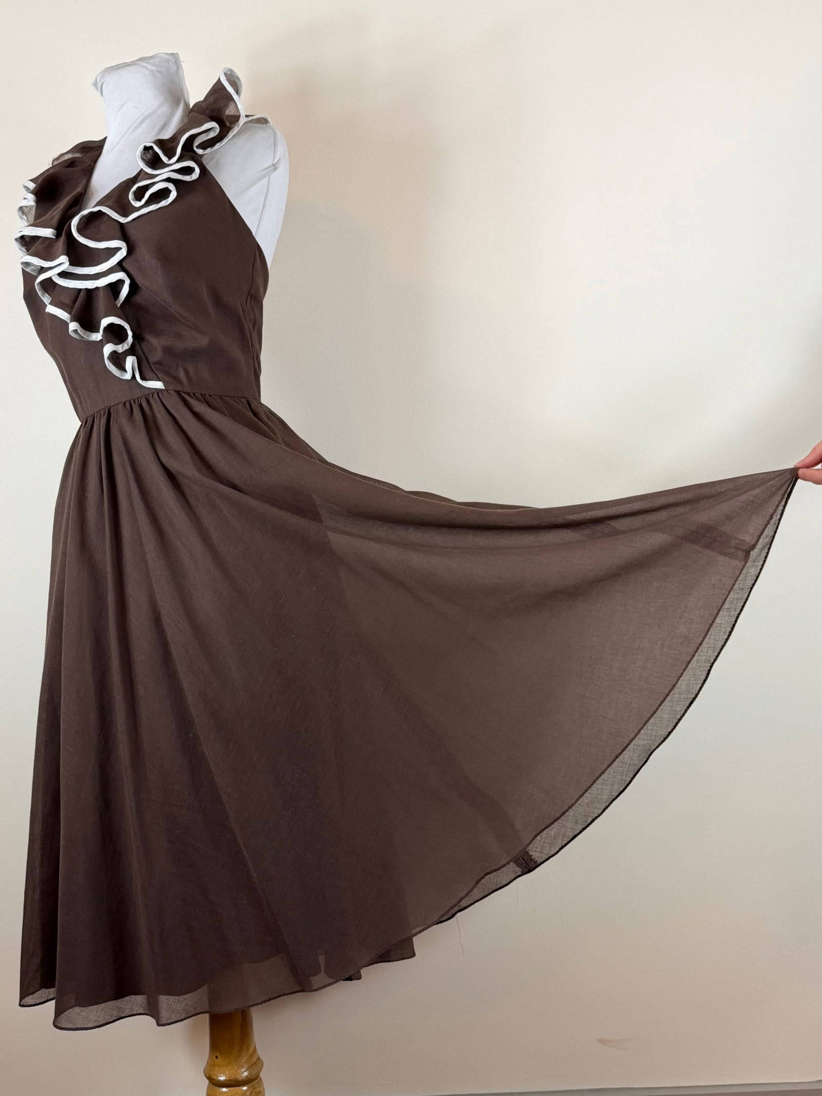 Vintage Early 1970s Halter Neck Party Dress (1 of 8)