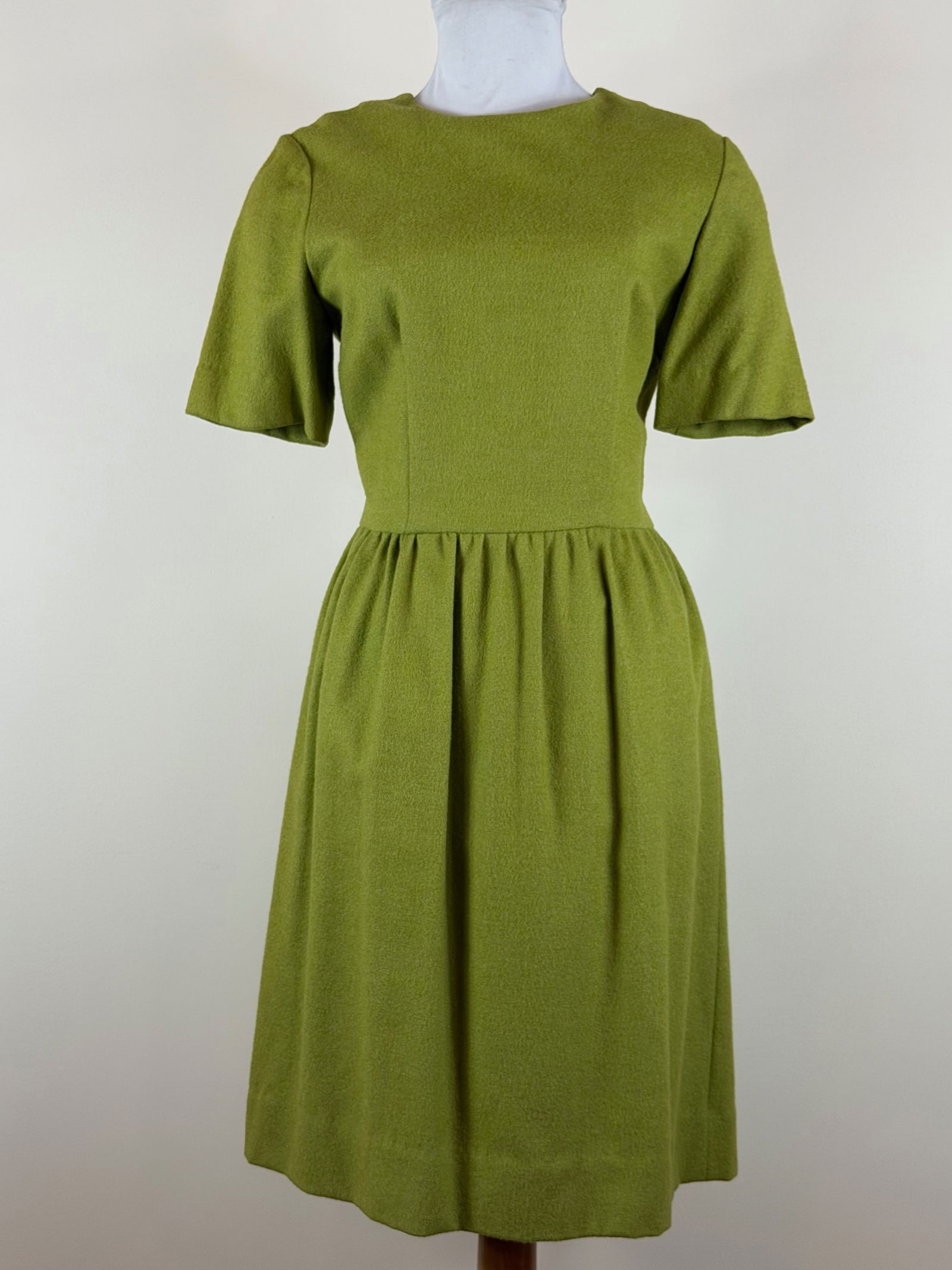 Vintage 1950s Green Wool Day Dress (1 of 6)