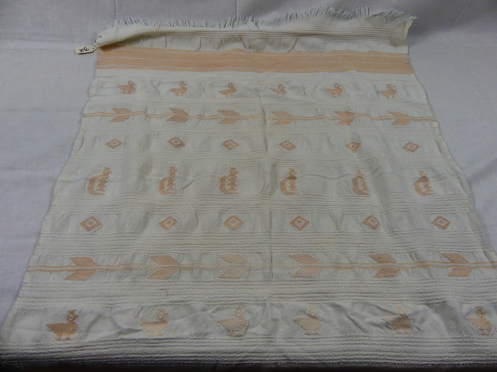 Vintage Woven Cotton Embroidered Table Runner (1 of 4)