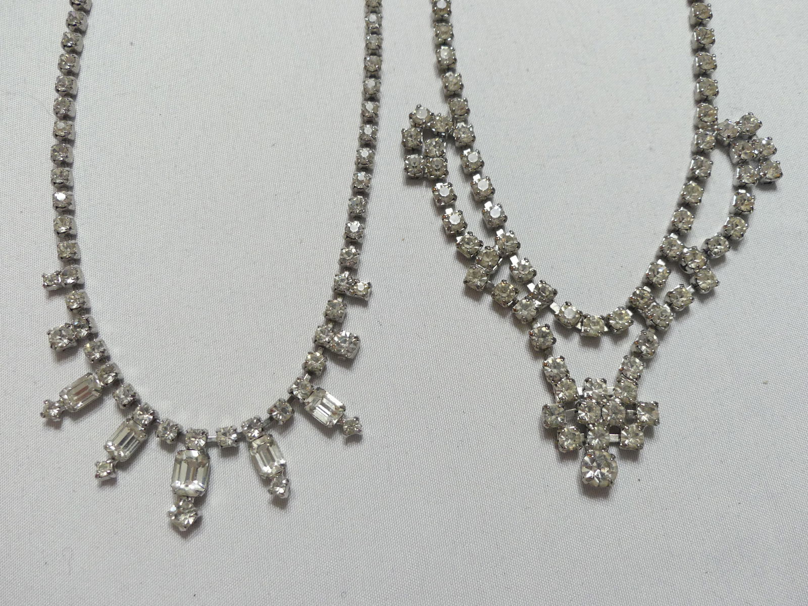 Two Vintage Rhinestone Chokers - 2