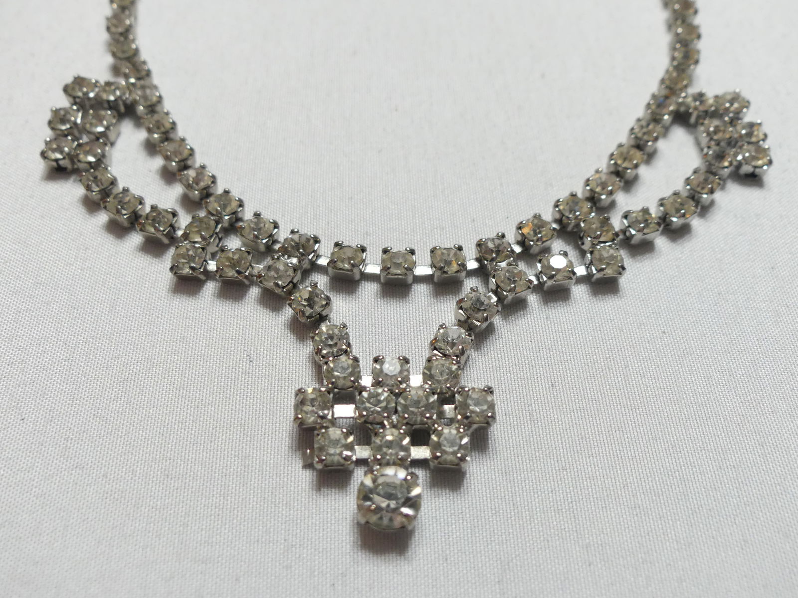 Two Vintage Rhinestone Chokers - 8