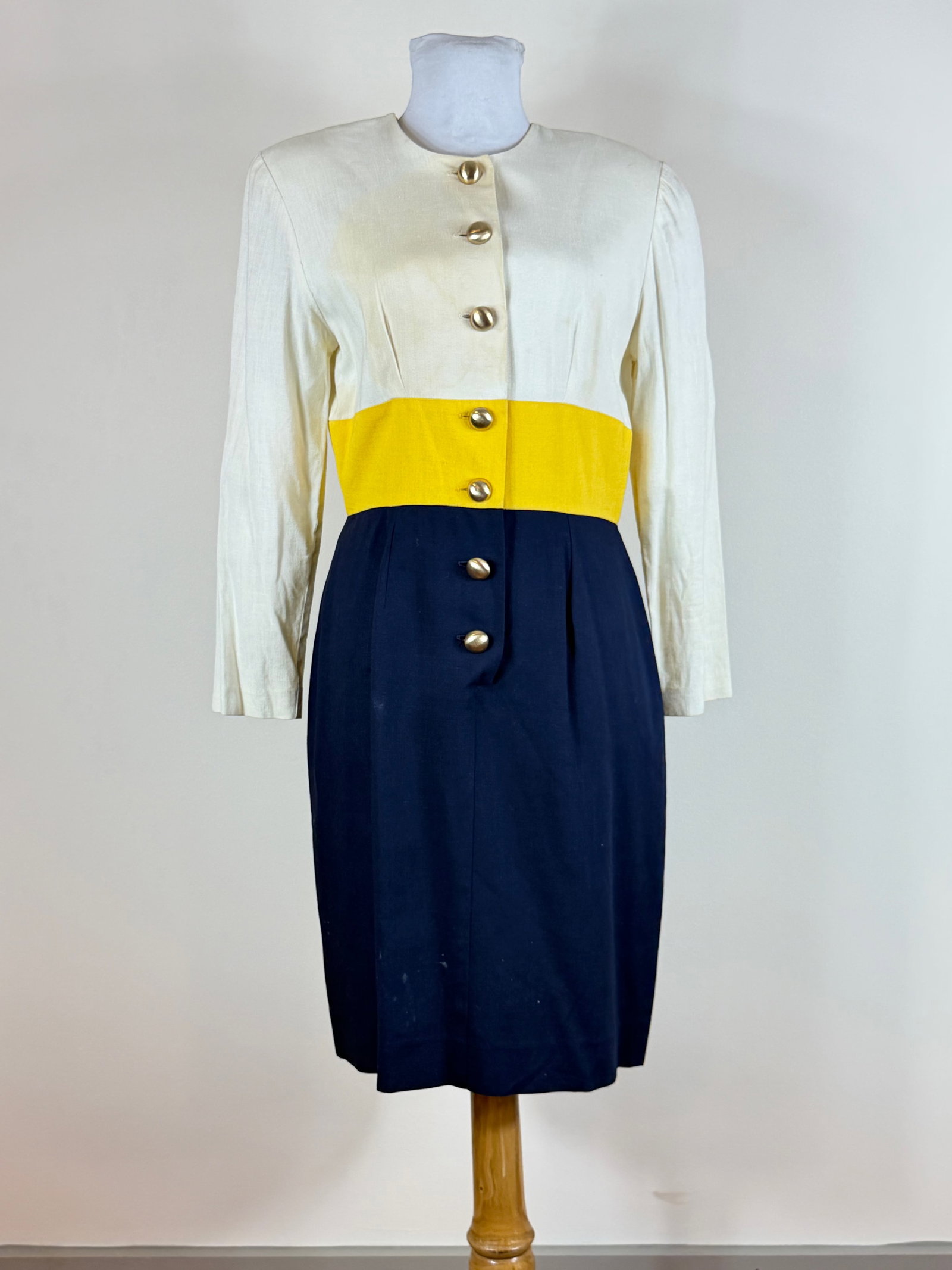 Vintage 1980s Linen Day Dress (1 of 7)