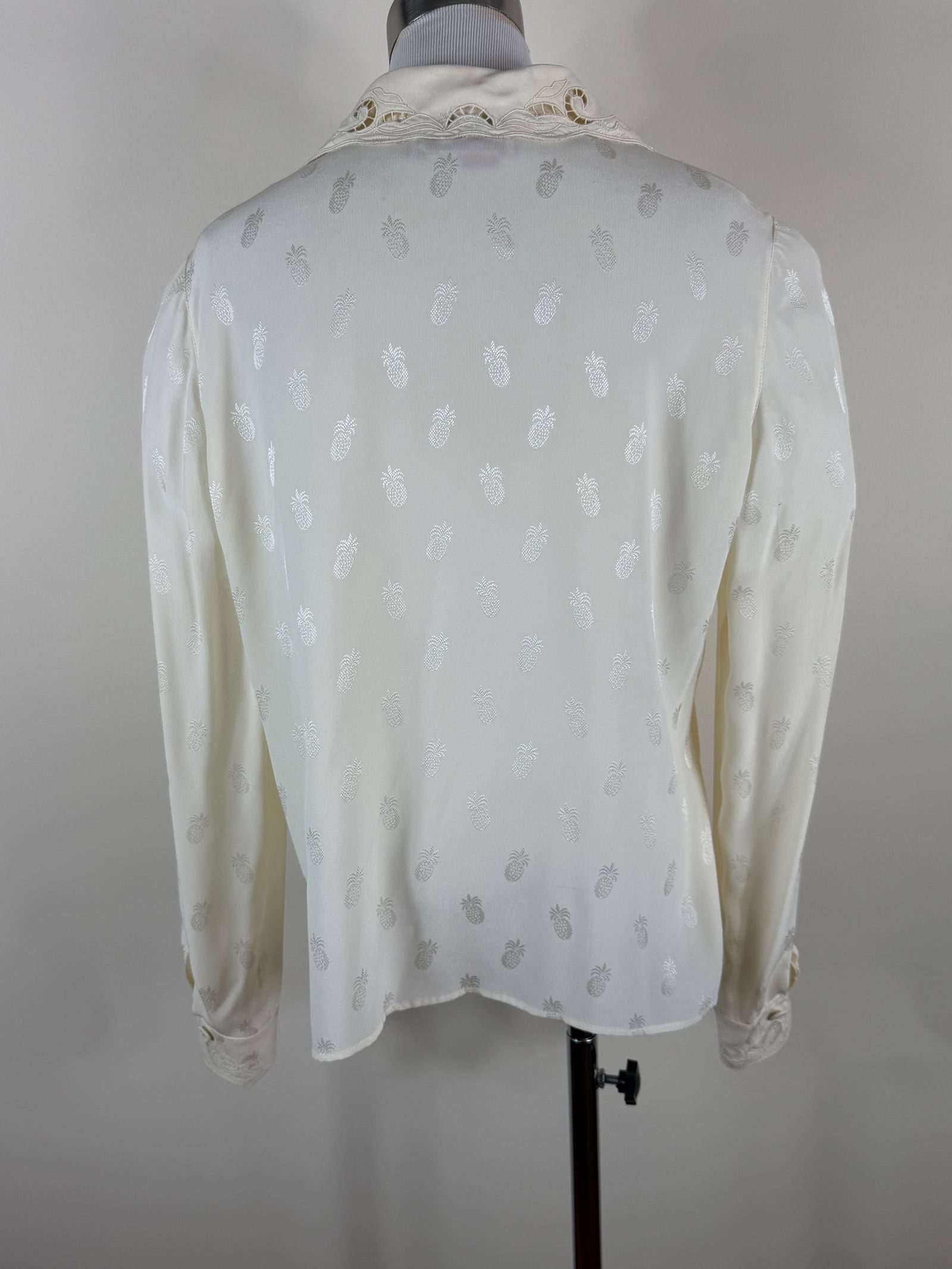 Vintage Ungaro Pineapple Patterned Silk Blouse - 3