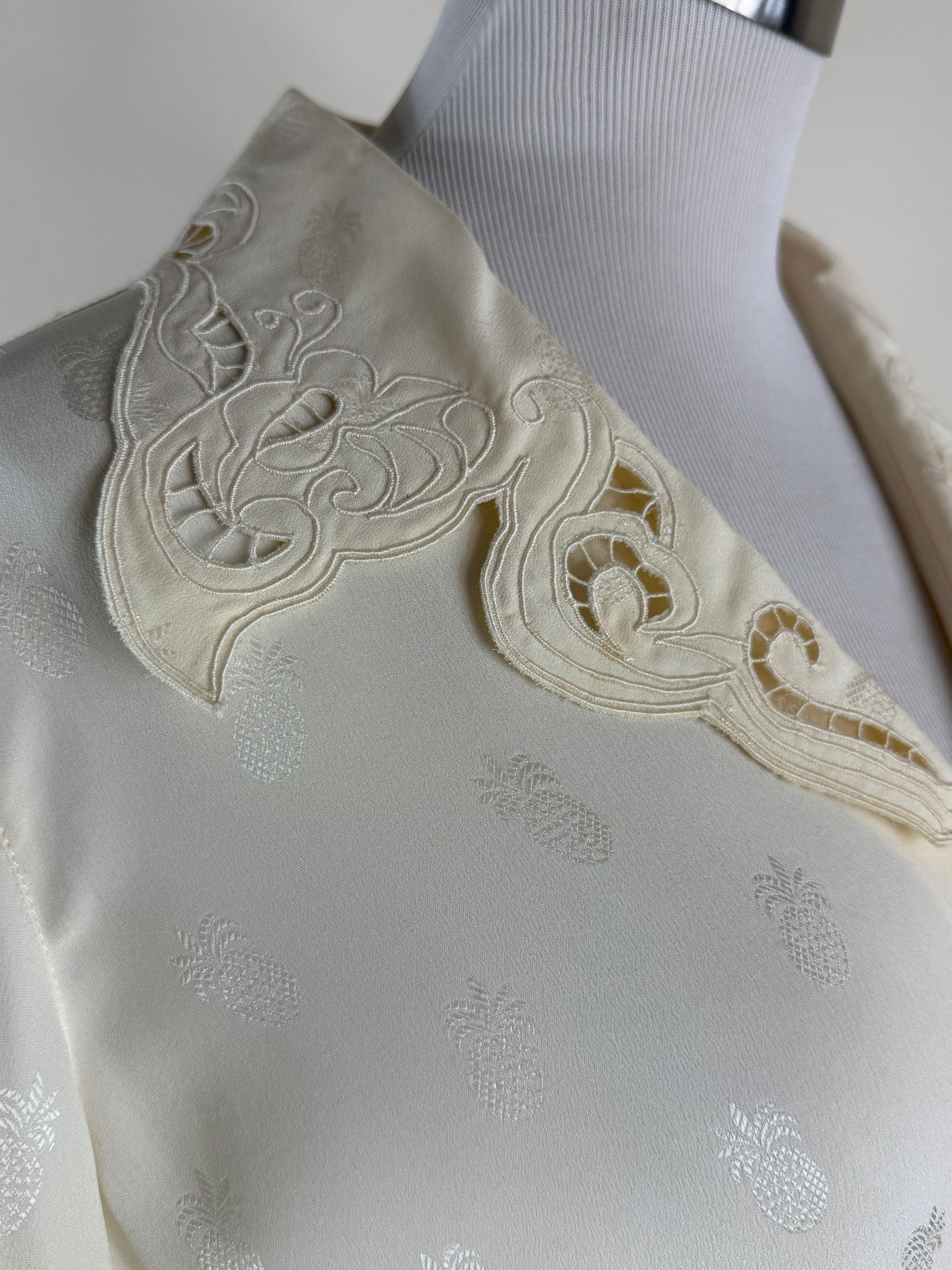 Vintage Ungaro Pineapple Patterned Silk Blouse - 5