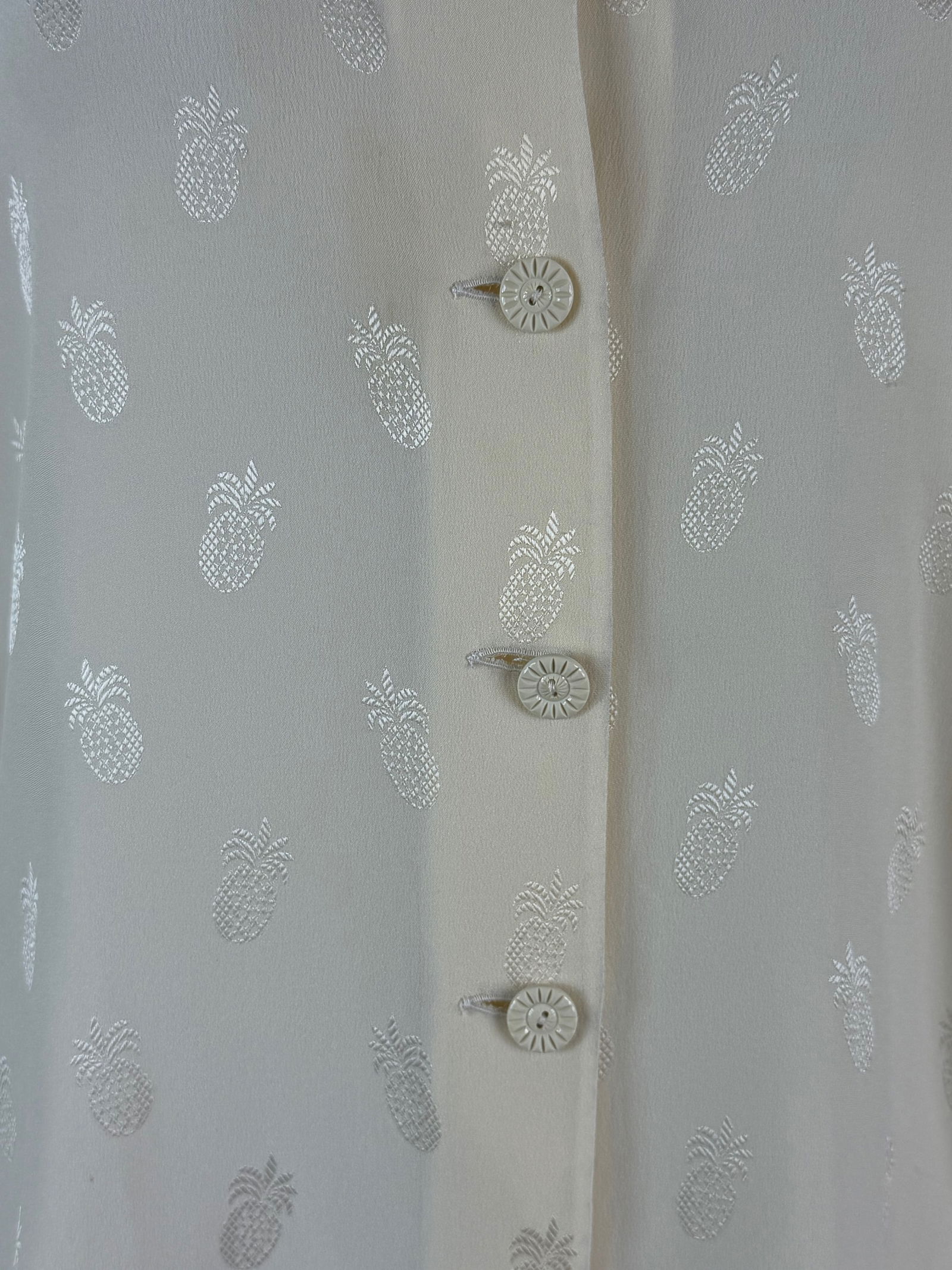 Vintage Ungaro Pineapple Patterned Silk Blouse - 6