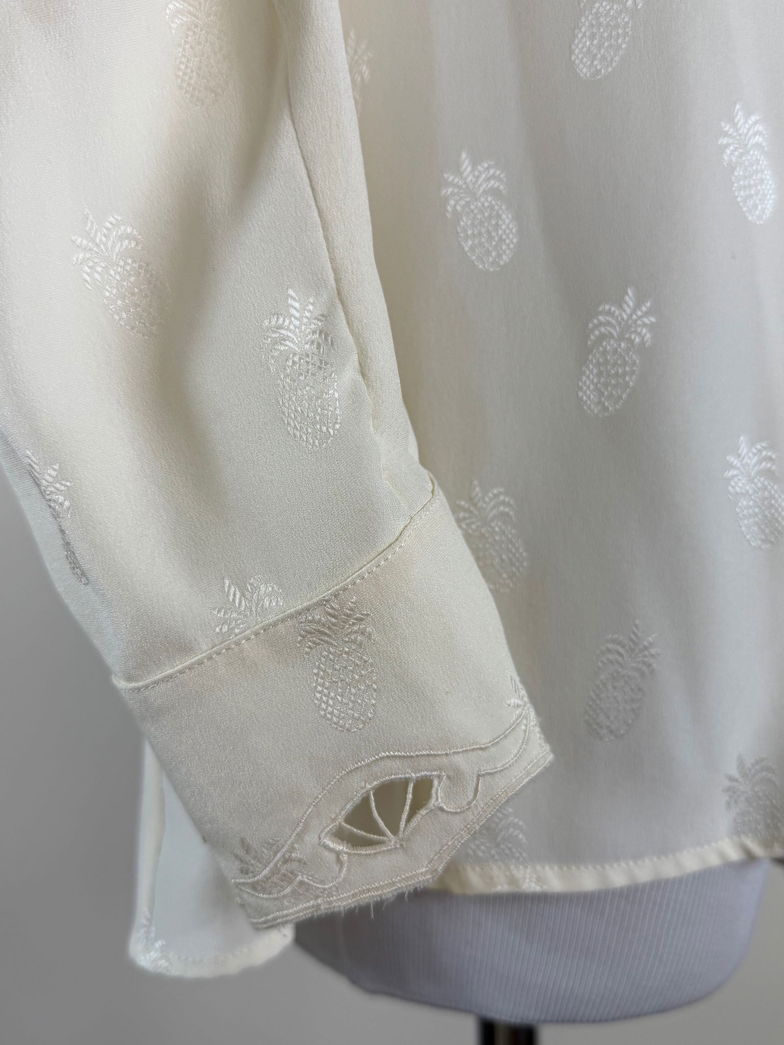 Vintage Ungaro Pineapple Patterned Silk Blouse - 8