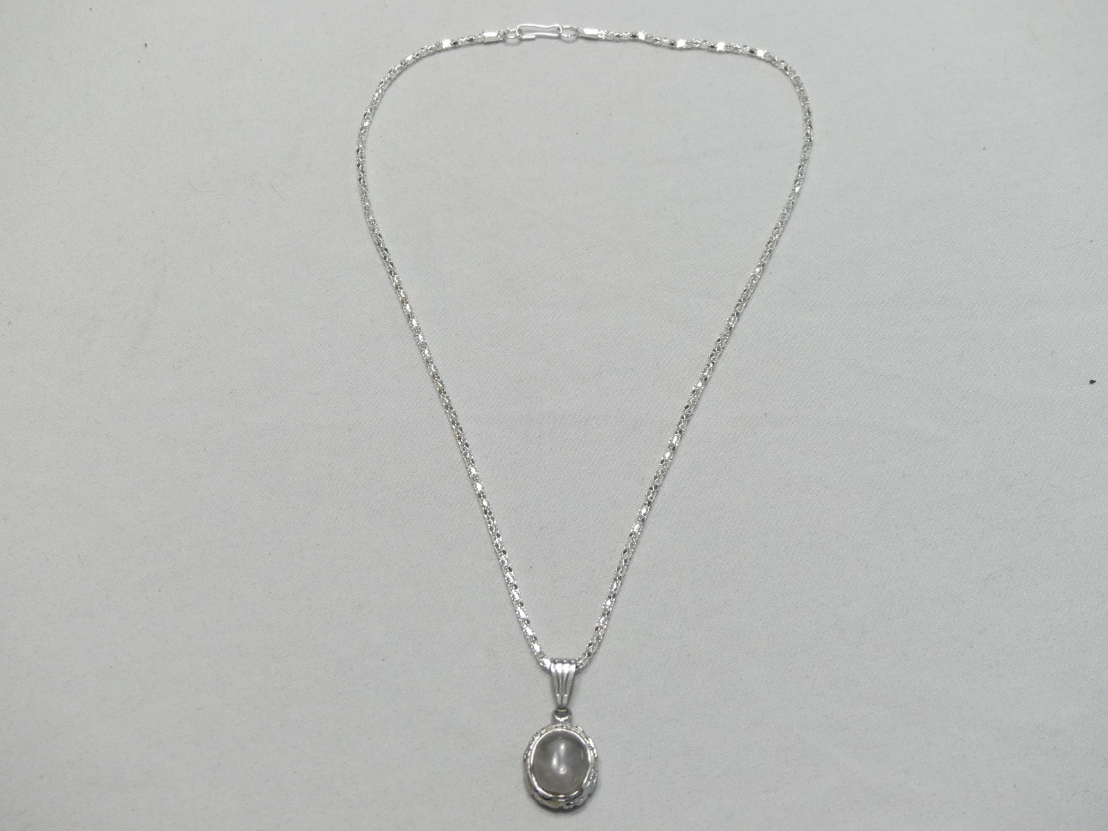 Silver Tone Agate Pendant - 2