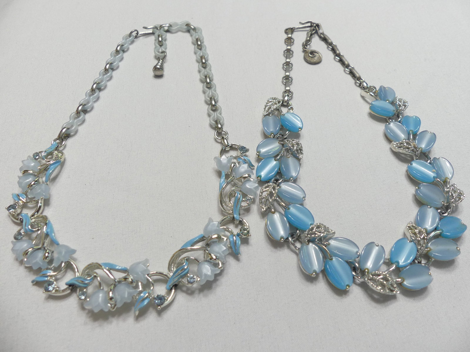 Lisner & Star Vintage Tulip & Leaf Motif Chokers: Both adjustable up to approx. 16"